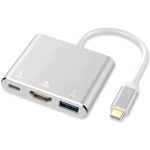 USB C to HDMI Adapter, USB Type C Adapter Multiport AV Converter with 4K HDMI Output, USB 3.0 Port and USB-C Charging Port